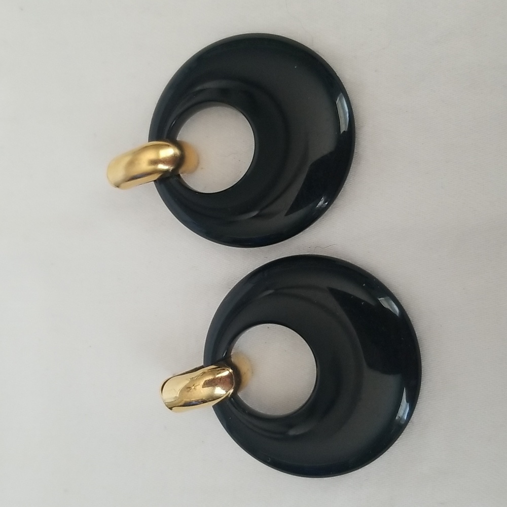 Vintage Avon Black Doorknocker earrings
